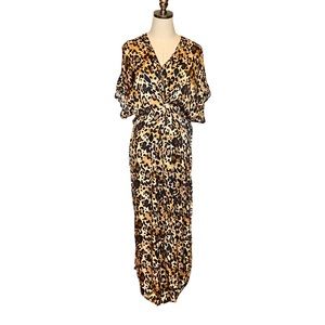 Sofia Italy Maxi Dress Animal Print Viscose Bare Shoulder